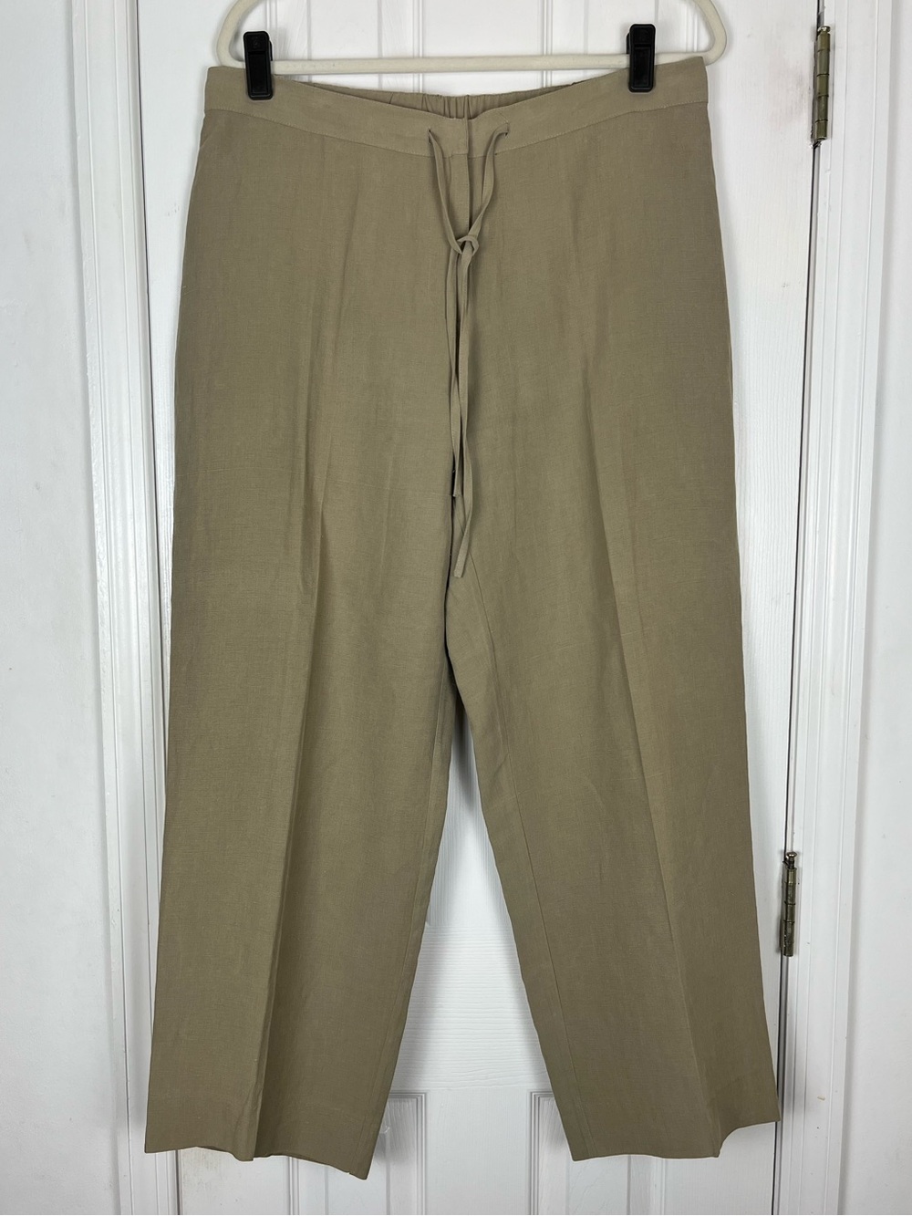 Kate Hill Woman Silk Linen High Rise Wide Leg Trouser Pants 1X